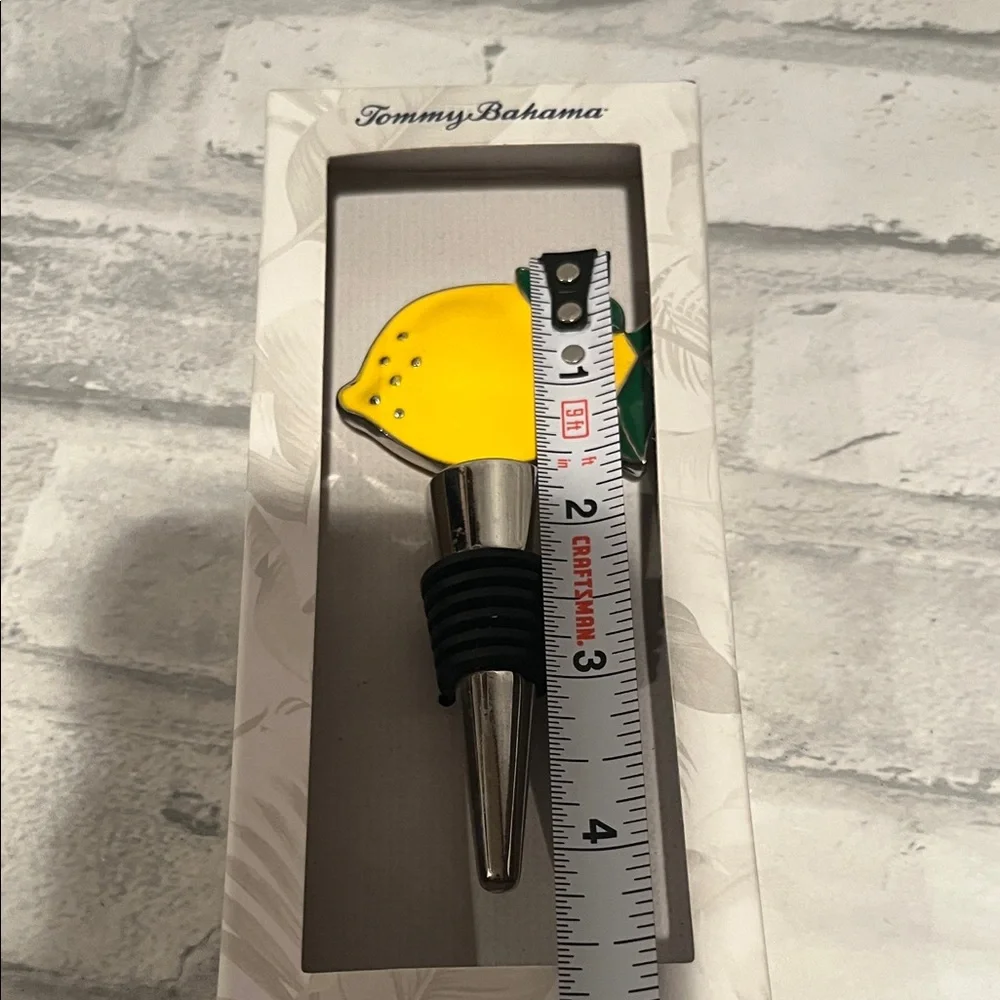 Tommy Bahama Yellow and Green Lemon wine Bottle Stopper new - Picture 5 of 6